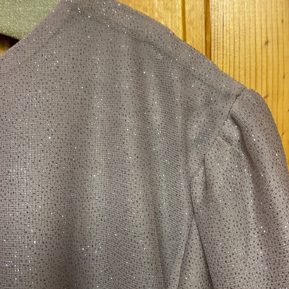 CB Established 1962 Beige-Black Party Sparkly Glitter Blouse Top Kimono Sleeves - Picture 7 of 13